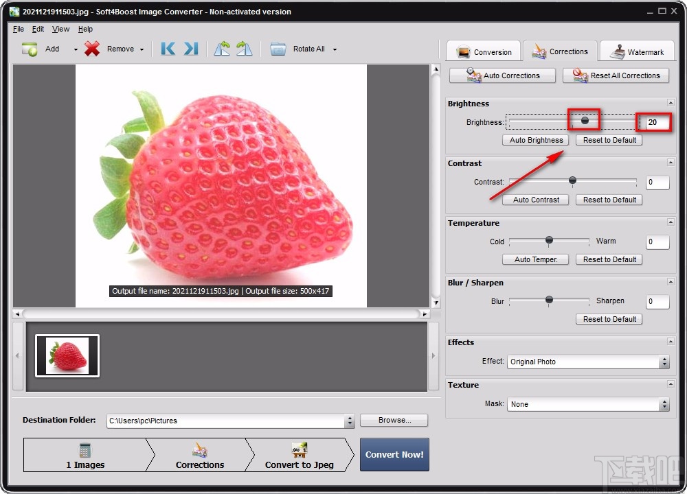 Soft4Boost Image Converter调整图片亮度的方法