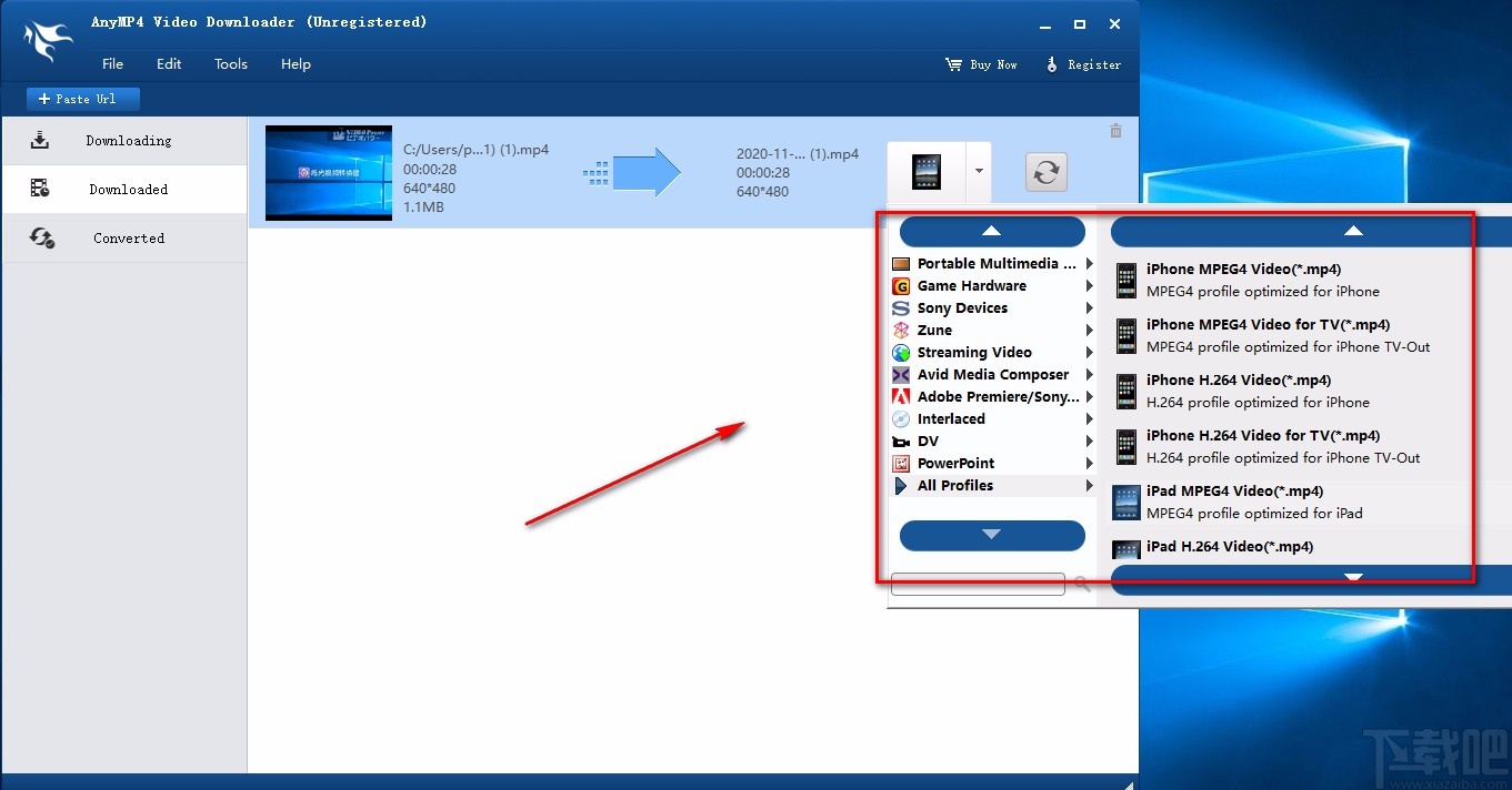 AnyMP4 Video Downloader转换视频格式的方法