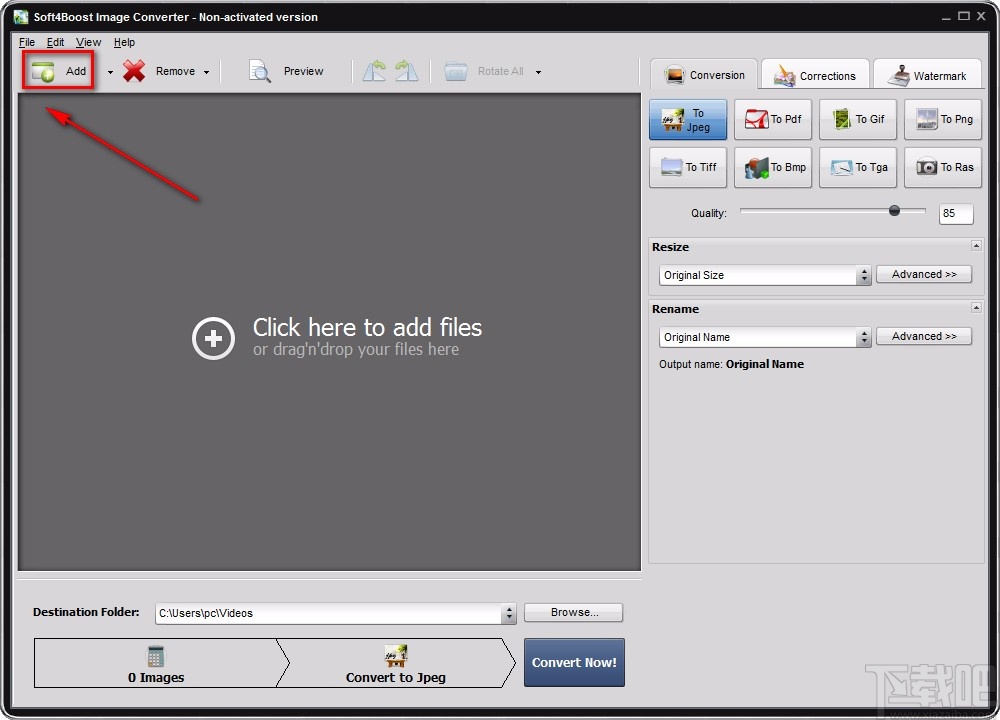 Soft4Boost Image Converter给图片添加文字水印的方法