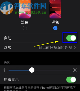 iPhone 11关闭自动切换深色模式的方法