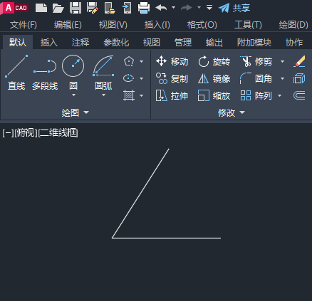 CAD怎么画夹角线