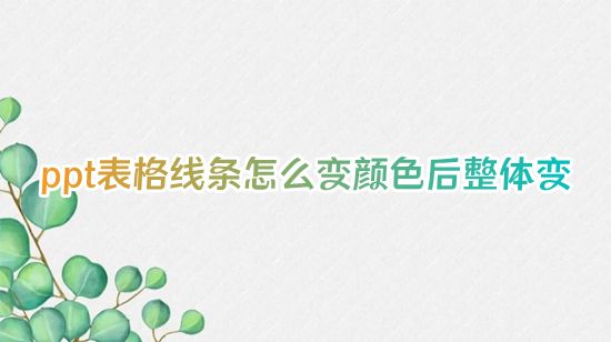 ppt表格线条怎么变颜色后整体变 ppt表格线条颜色怎么设置