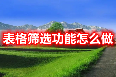 表格筛选功能怎么做 表格筛选怎么操作