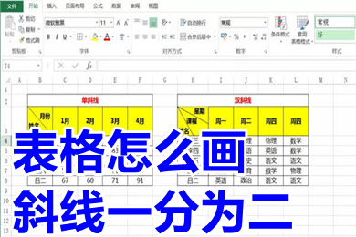 表格怎么画斜线一分为二 表格怎么画斜线并添加文字
