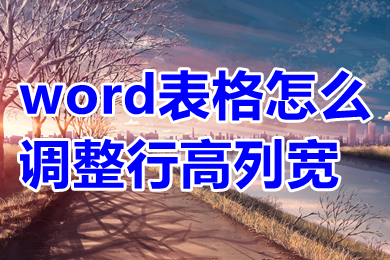 word表格怎么调整行高列宽 word表格如何设置行高列宽