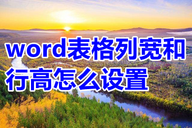 word表格列宽和行高怎么设置 word表格列宽和行高设置方法