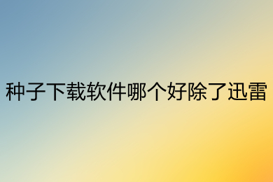种子下载软件哪个好除了迅雷 比迅雷好用的种子下载软件推荐