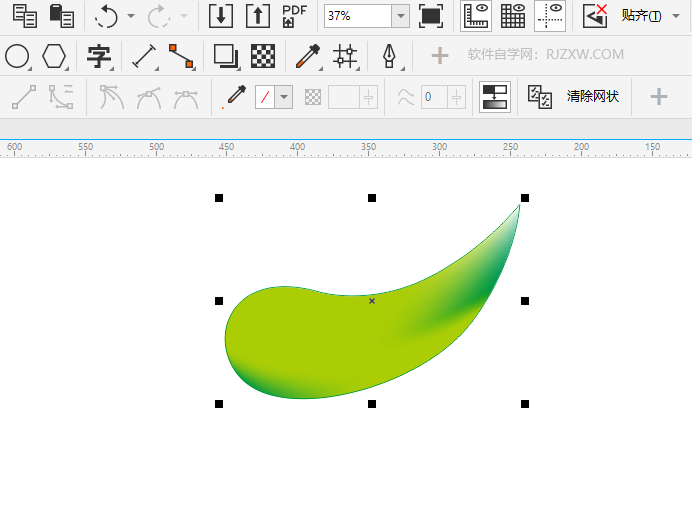 CoreIDRAW取消网状填充效果的方法