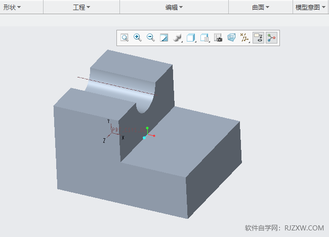 CREO如何以带边着色显示实体对象