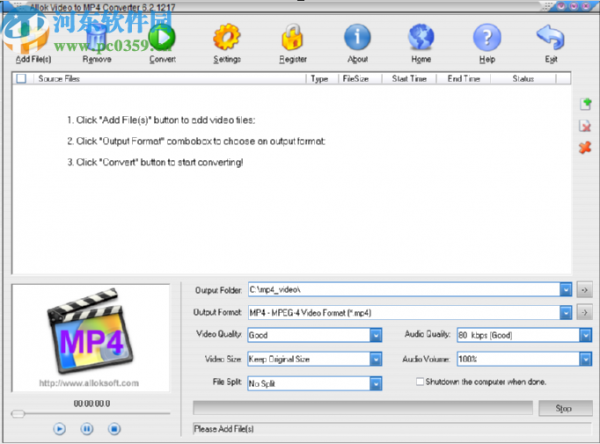 Allok Video to MP4 Converter将AVI视频转换成MP4格式的方法
