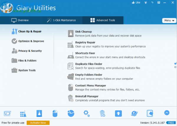 Glary Utilities Free设置中文界面的方法