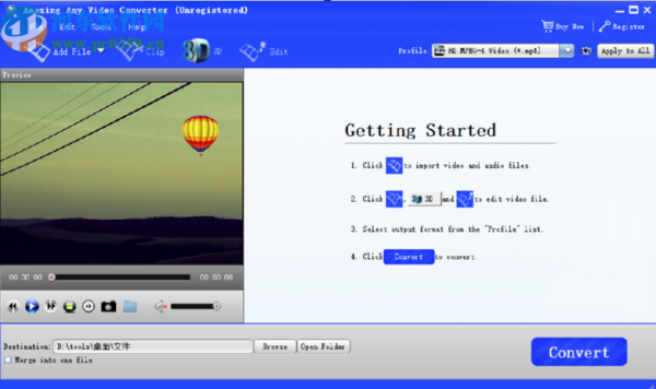 Amazing Any Video Converter裁剪视频尺寸的方法步骤