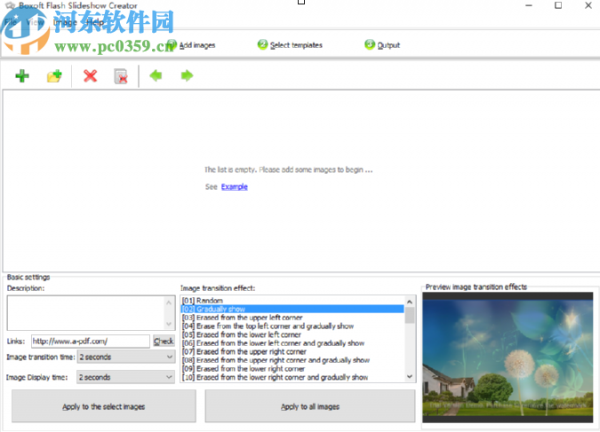 Boxoft Flash SlideShow Creator制作图片幻灯片的方法步骤