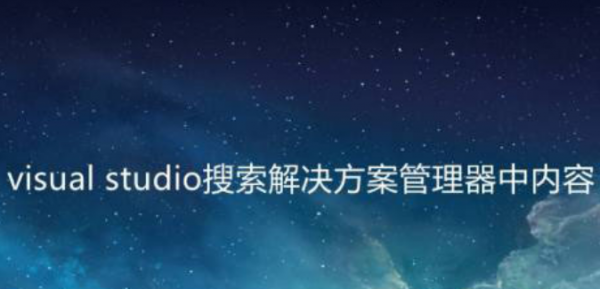 VisualStudio搜索解决方案管理器内容步骤介绍
