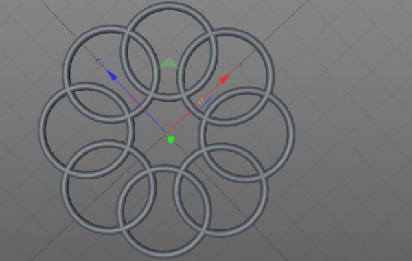 c4d制作相扣圆环教程分享