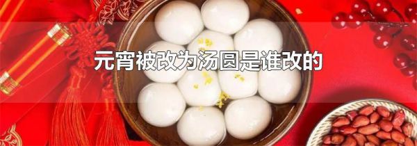 元宵被改为汤圆是谁改的