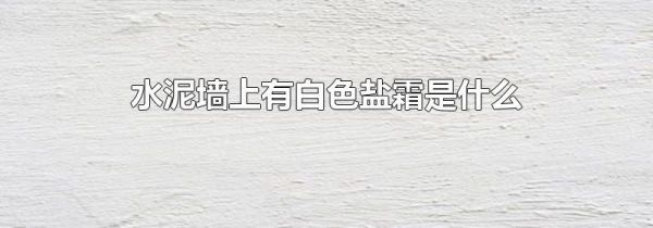 水泥墙上有白色盐霜是什么
