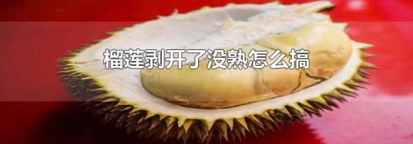 榴莲剥开了没熟怎么搞