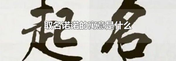 取名诺诺的寓意是什么