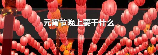 元宵节晚上要干什么