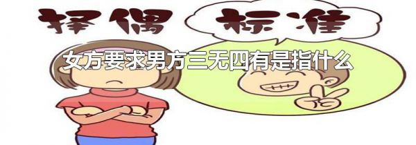 女方要求男方三无四有是指什么