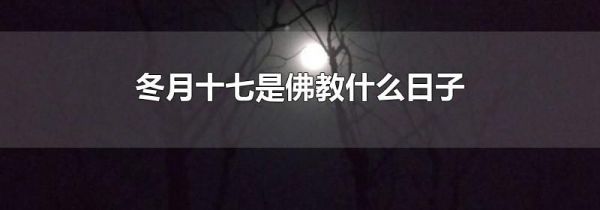 冬月十七是佛教什么日子