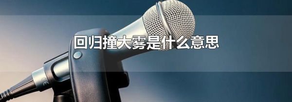回归撞大雾是什么意思