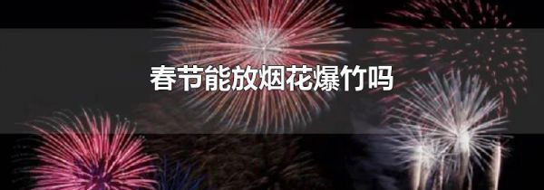 春节能放烟花爆竹吗