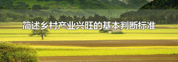 简述乡村产业兴旺的基本判断标准