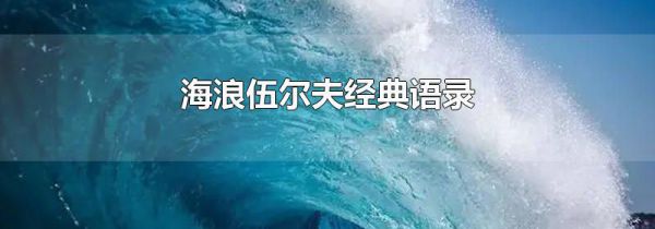 海浪伍尔夫经典语录