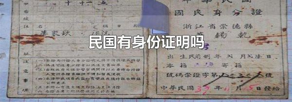 民国有身份证明吗