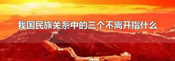 我国民族关系中的三个不离开指什么