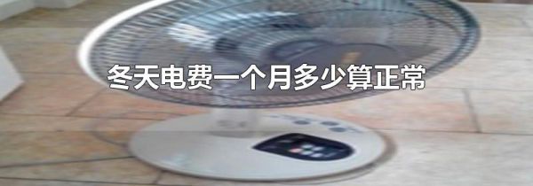 冬天电费一个月多少算正常