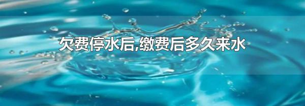欠费停水后,缴费后多久来水