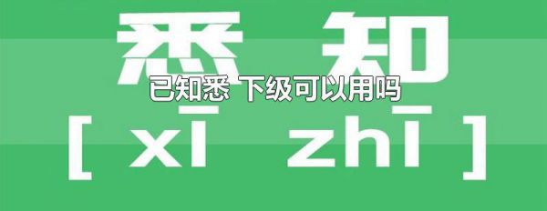 已知悉 下级可以用吗
