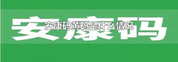 安康码黄码是什么情况