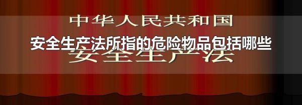 安全生产法所指的危险物品包括哪些