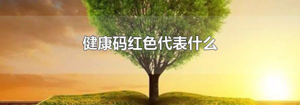 健康码红色代表什么