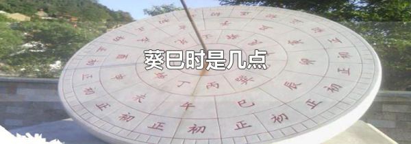葵巳时是几点
