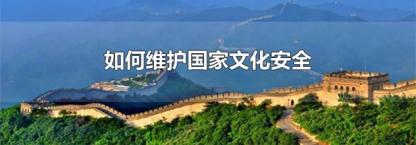 如何维护国家文化安全