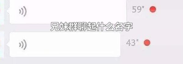 兄妹群聊起什么名字