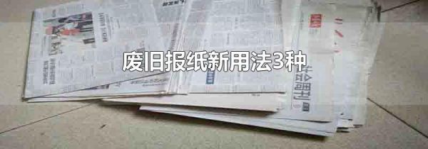 废旧报纸新用法3种