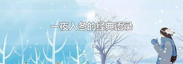 一夜入冬的经典语录