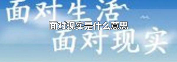 面对现实是什么意思