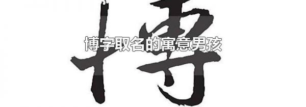 博字取名的寓意男孩