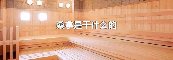 桑拿是干什么的