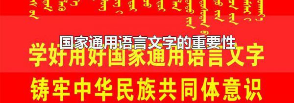 国家通用语言文字的重要性
