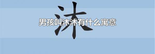 男孩叫沐沐有什么寓意