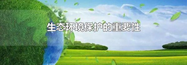生态环境保护的重要性