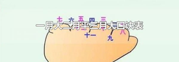 一月大二月平三月大口诀表